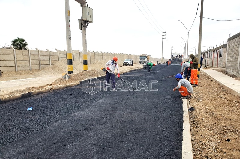 bituminous concrete is being paved