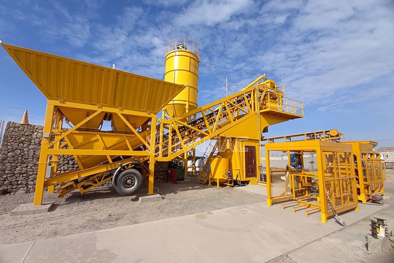 YHZS35 Mobile Concrete Batching Plant Works In Arequipa, Peru