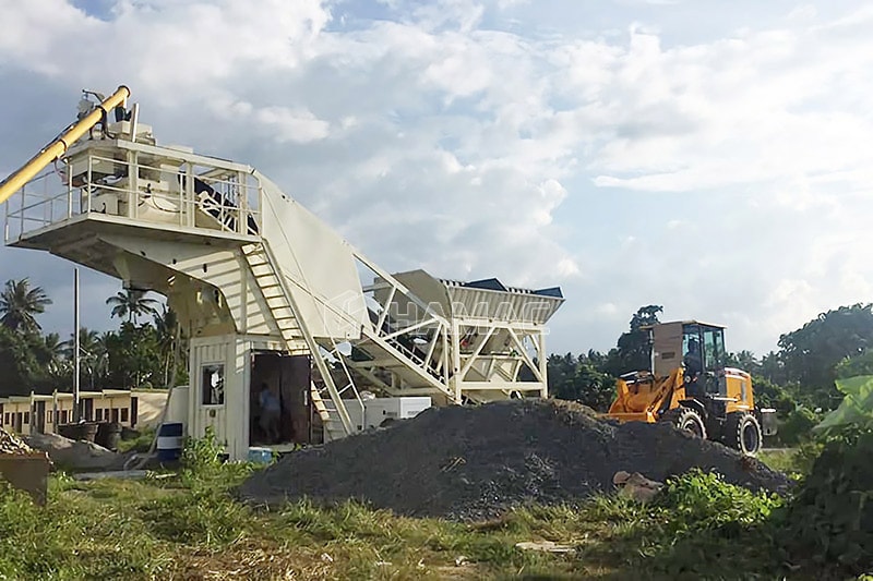 Cemen hopper to feed cement to 25m3 mobile concrete batching plant