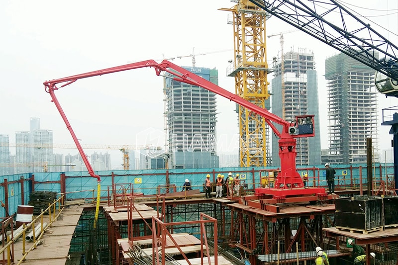 Stationary concrete placing boom in China