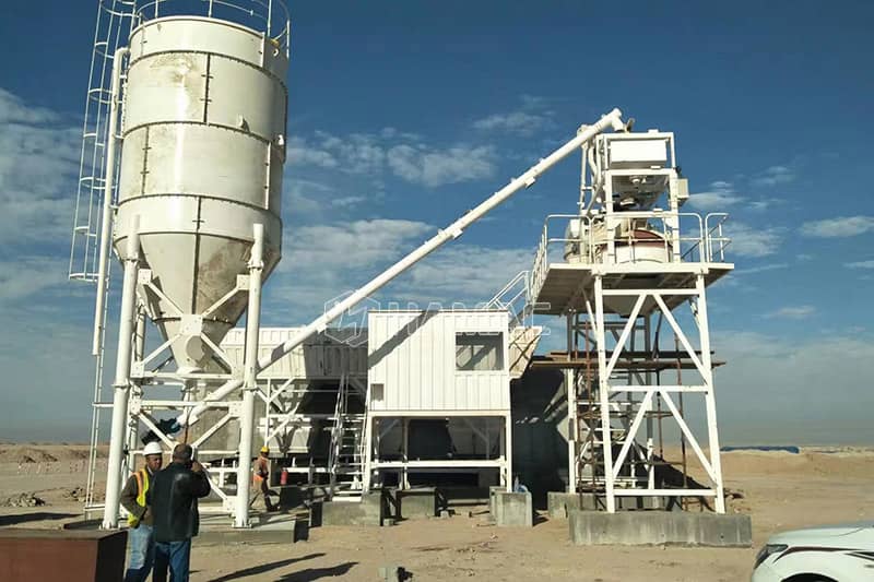 HZS25 small concrete batch plant for sale with 50 ton cement silo in Kuwait