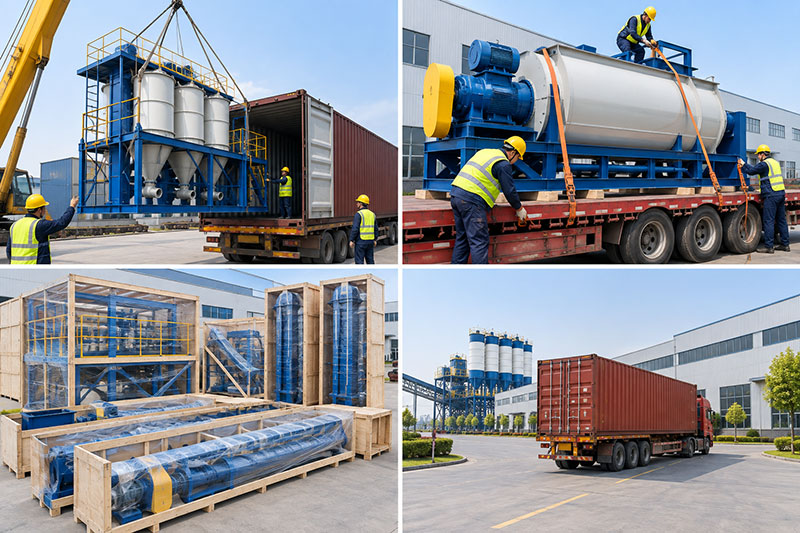 80 ton/h Dry Mortar Mixing Plant shipping pictures