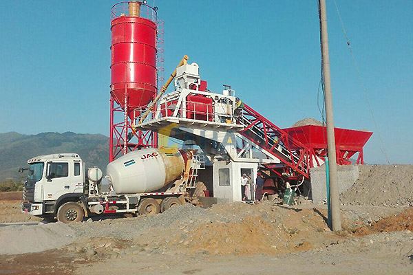 YHZS50 Mobile Concrete Batching Plant in Myanmar