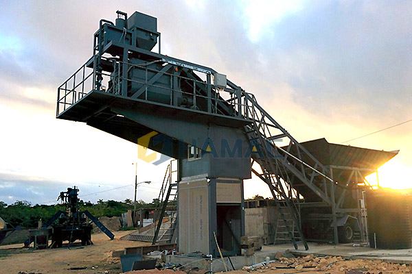 YHZS75 Mobile Concrete Batching Plant in Jamaica