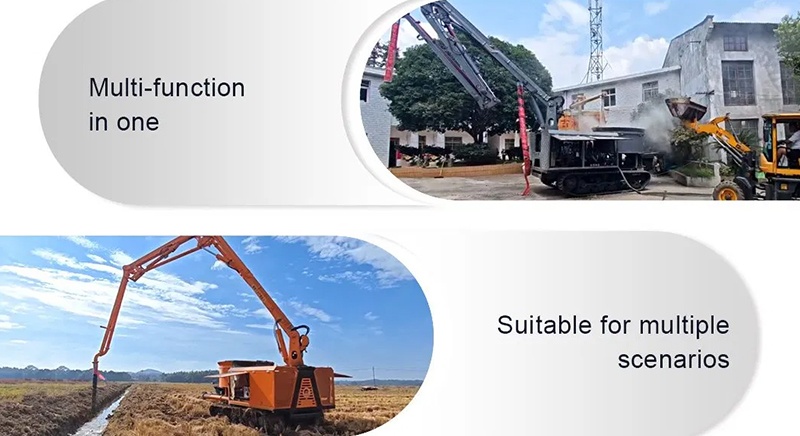 Crawler Concrete Mixer with Pump Truck