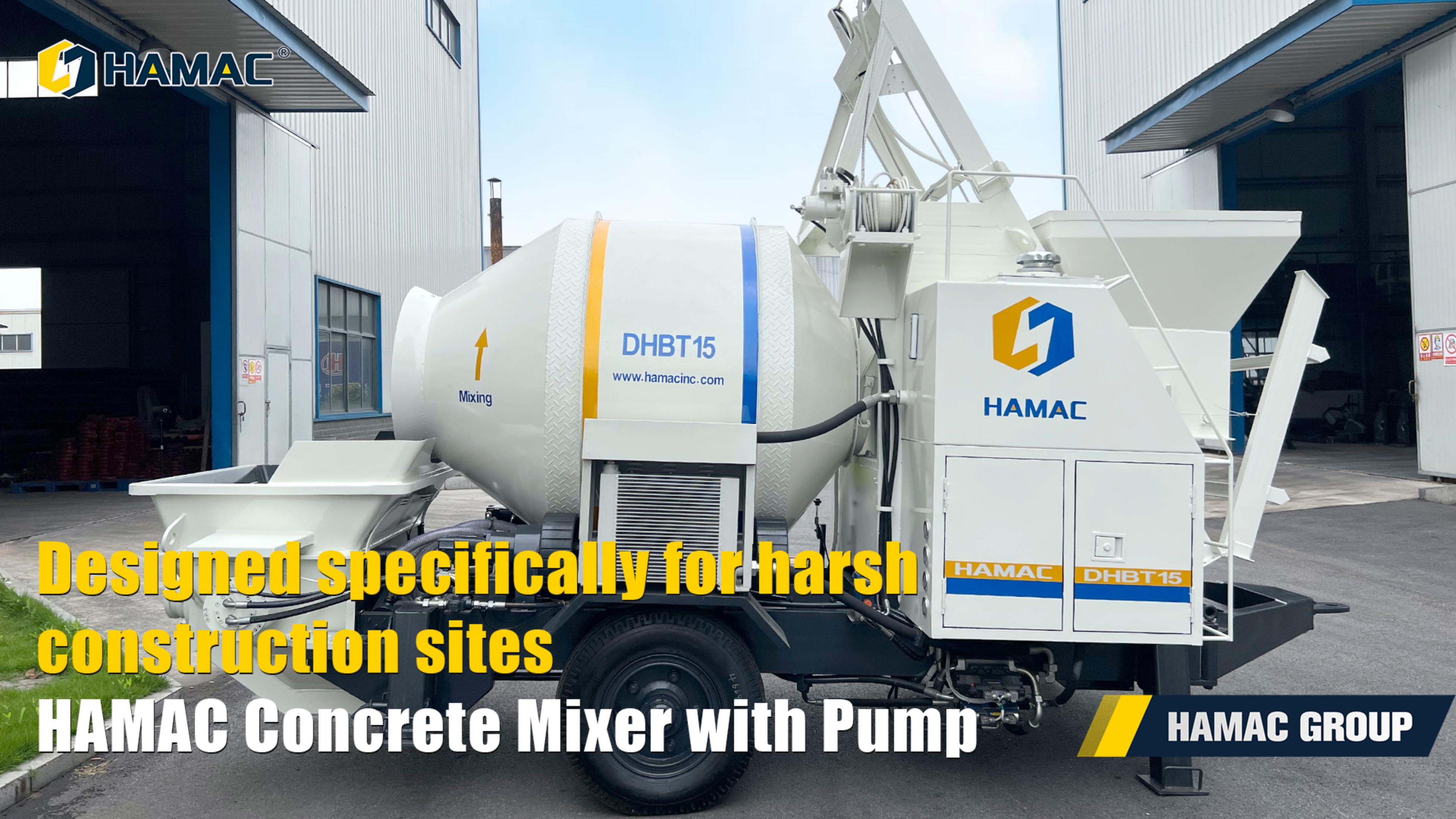 HAMAC Heavy-Duty Concrete Mixer with Pump for Harsh Construction Sites