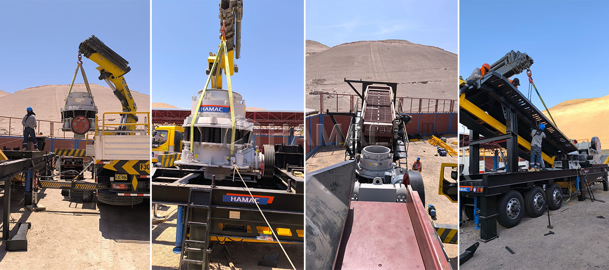 Crushed stone production for building construction in Arequipa